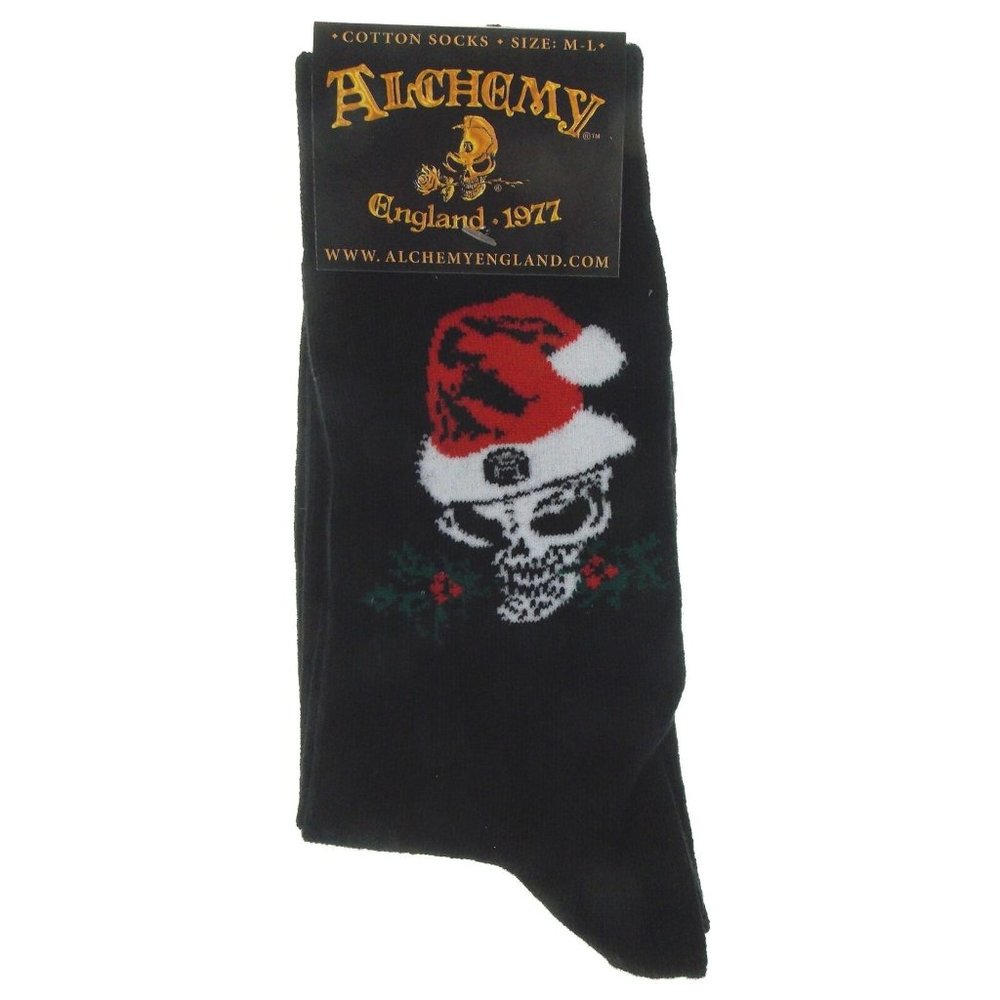 Alchemy of England Alchemist Christmas Black Socks S/M M/L Gothic Skull Crew